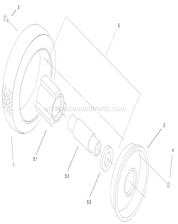 Front Wheel and Tire Assembly Diagram and Parts List for 22043 200000001-200999999 - 2000 Toro Lawn Mower