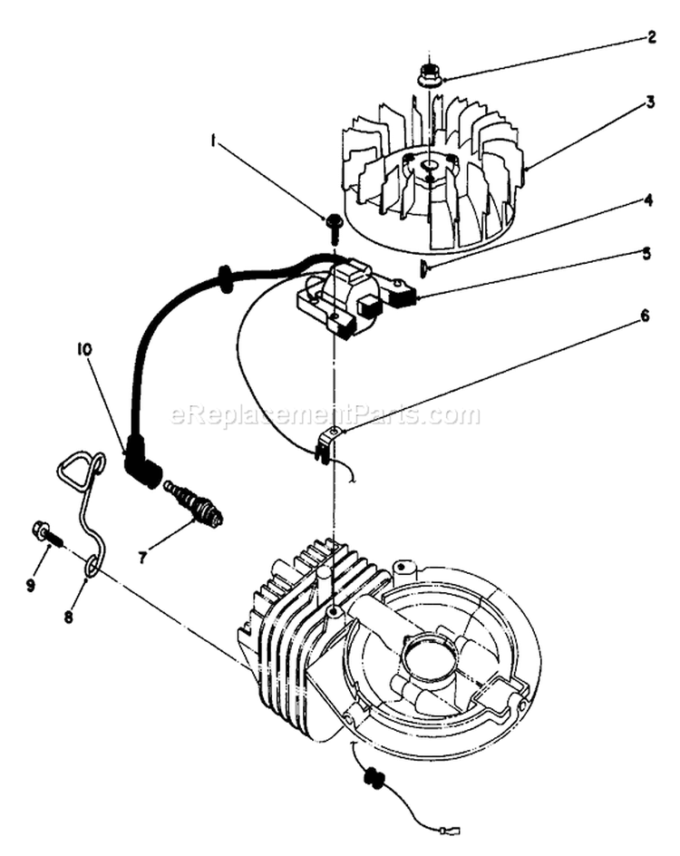 Ignition Assembly Diagram and Parts List for 22043 2000001-2999999 - 1992 Toro Lawn Mower