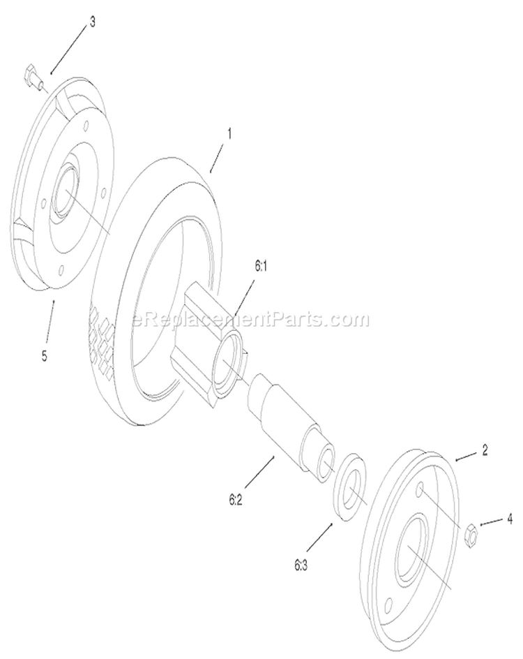 Rear Wheel and Tire Assembly Diagram and Parts List for 22043 230000001-230999999 - 2003 Toro Lawn Mower