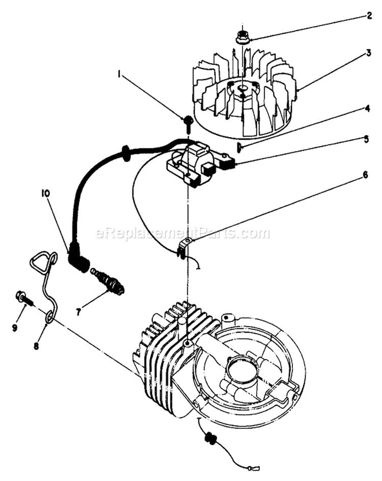 Ignition Assembly Diagram and Parts List for 22043 3900001-3900964 - 1993 Toro Lawn Mower