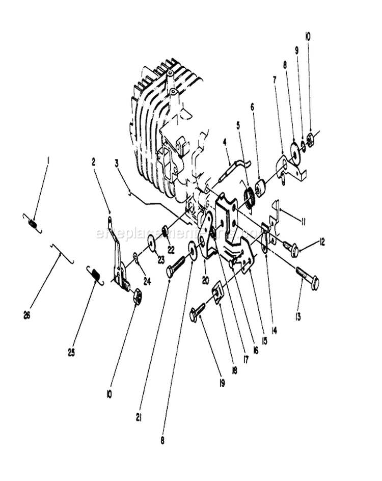 Governor Assembly Diagram and Parts List for 22043 3900965-3999999 - 1993 Toro Lawn Mower