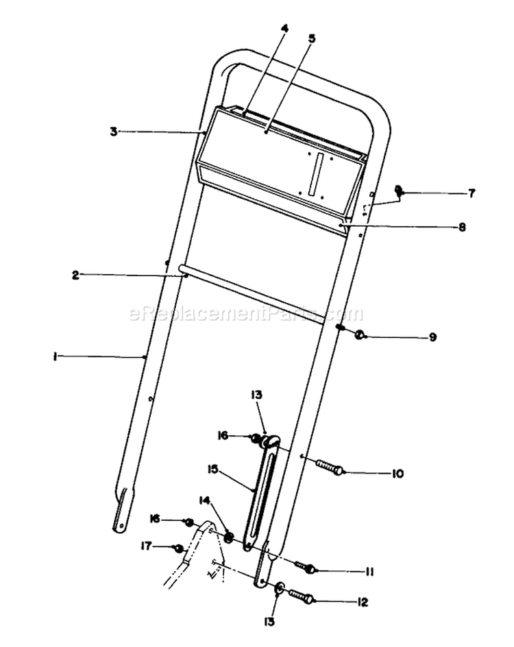 Handle Assembly Diagram and Parts List for 22043 3900965-3999999 - 1993 Toro Lawn Mower