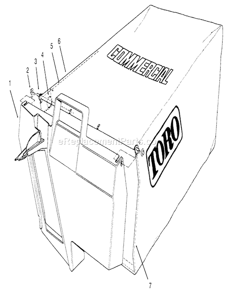 Grass Bag Assembly Diagram and Parts List for 22044BC 5900001-5999999 - 1995 Toro Lawn Mower