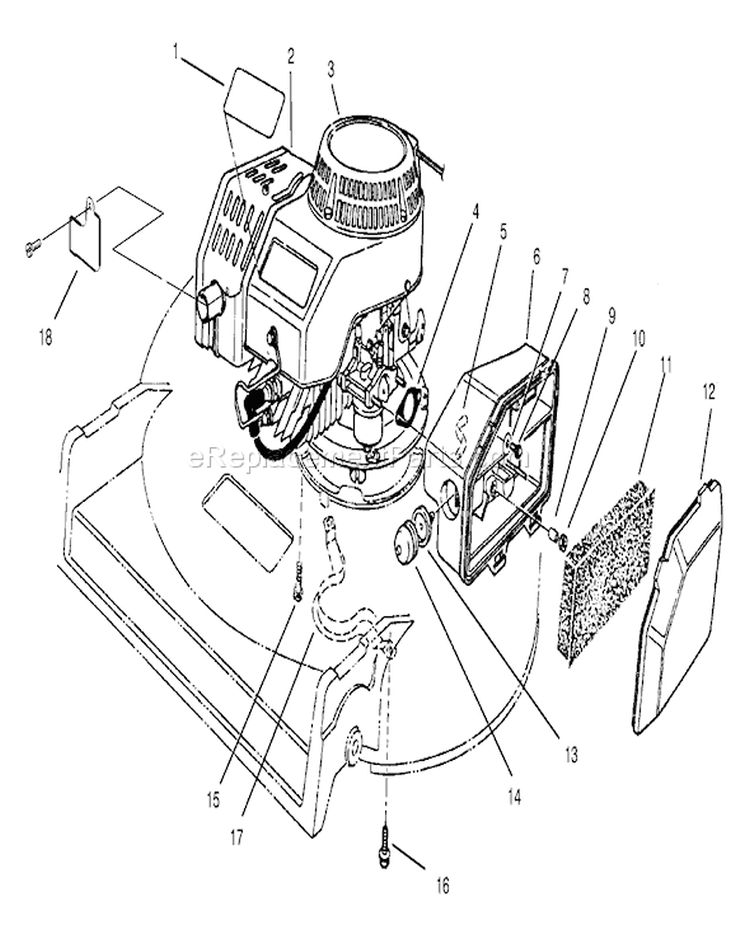 Engine Assembly Diagram and Parts List for 22045 7900001-7999999 - 1997 Toro Lawn Mower