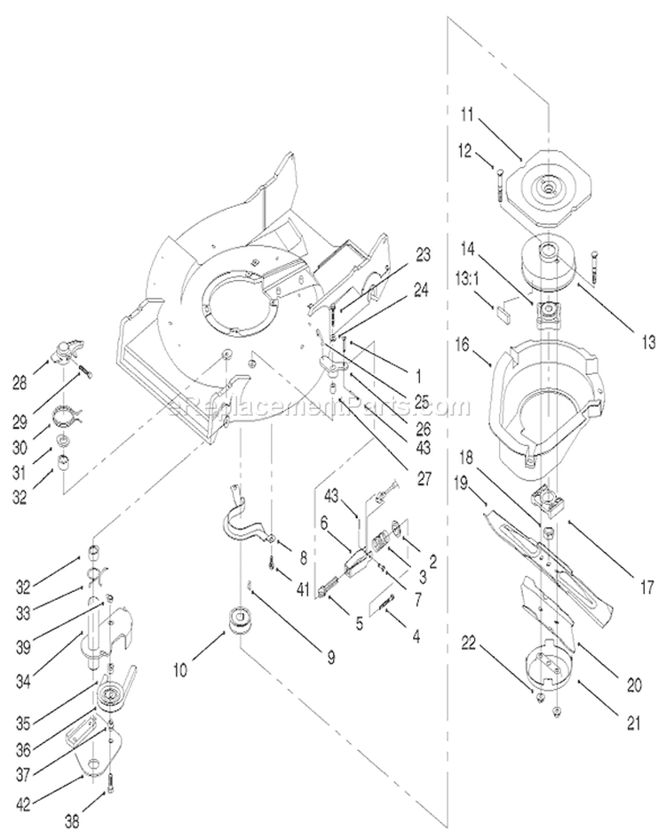 Blade Brake Clutch Assembly Diagram and Parts List for 22045 220000001-220999999 - 2002 Toro Lawn Mower