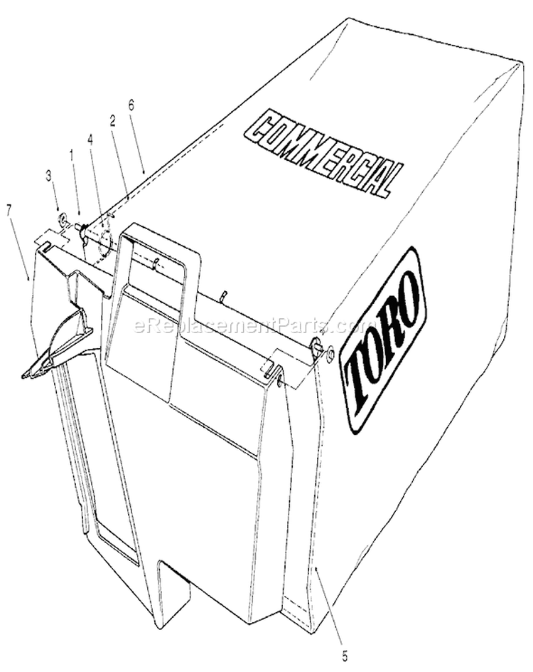 Grass Bag Assembly Diagram and Parts List for 22045 220000001-220999999 - 2002 Toro Lawn Mower
