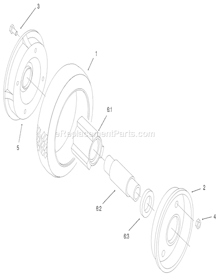 Rear Wheel and Tire Assembly Diagram and Parts List for 22045 220000001-220999999 - 2002 Toro Lawn Mower