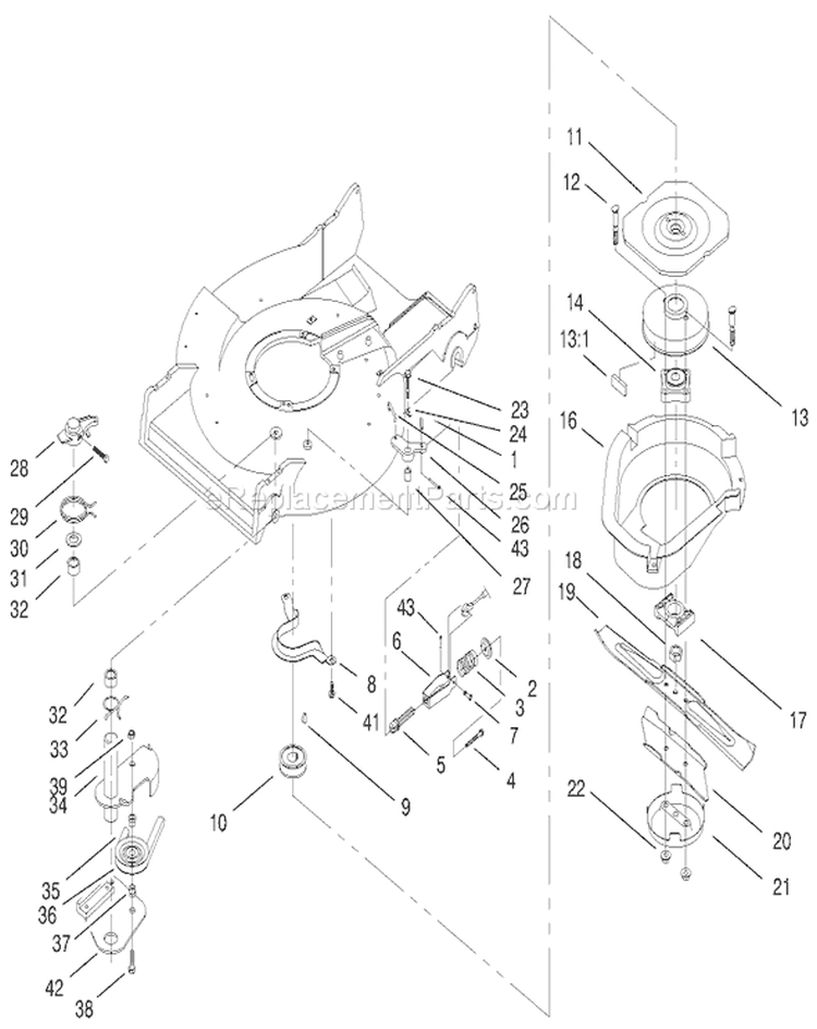 Blade Brake Clutch Assembly Diagram and Parts List for 22045 200000001-200999999 - 2000 Toro Lawn Mower