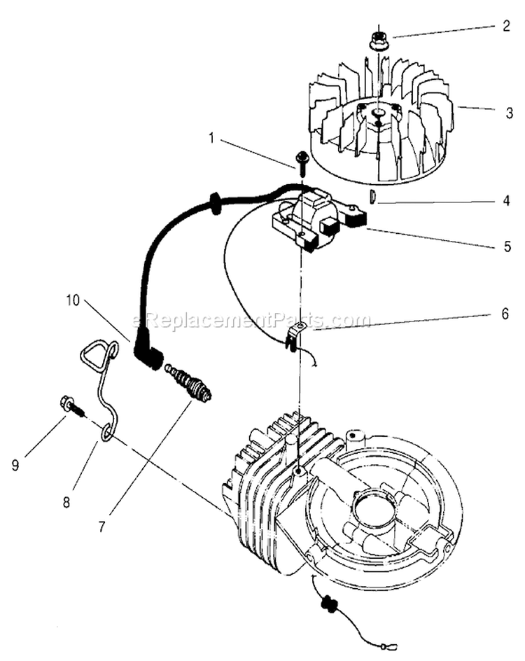 Ignition Assembly Diagram and Parts List for 22045 200000001-200999999 - 2000 Toro Lawn Mower