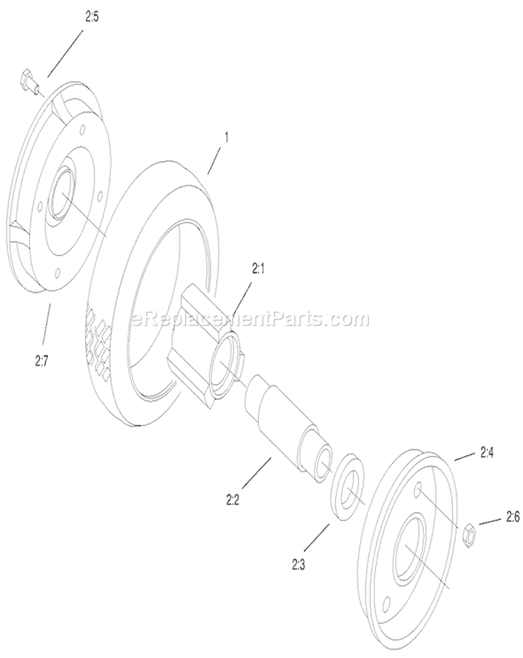 Rear Wheel and Tire Assembly Diagram and Parts List for 22045 200000001-200999999 - 2000 Toro Lawn Mower