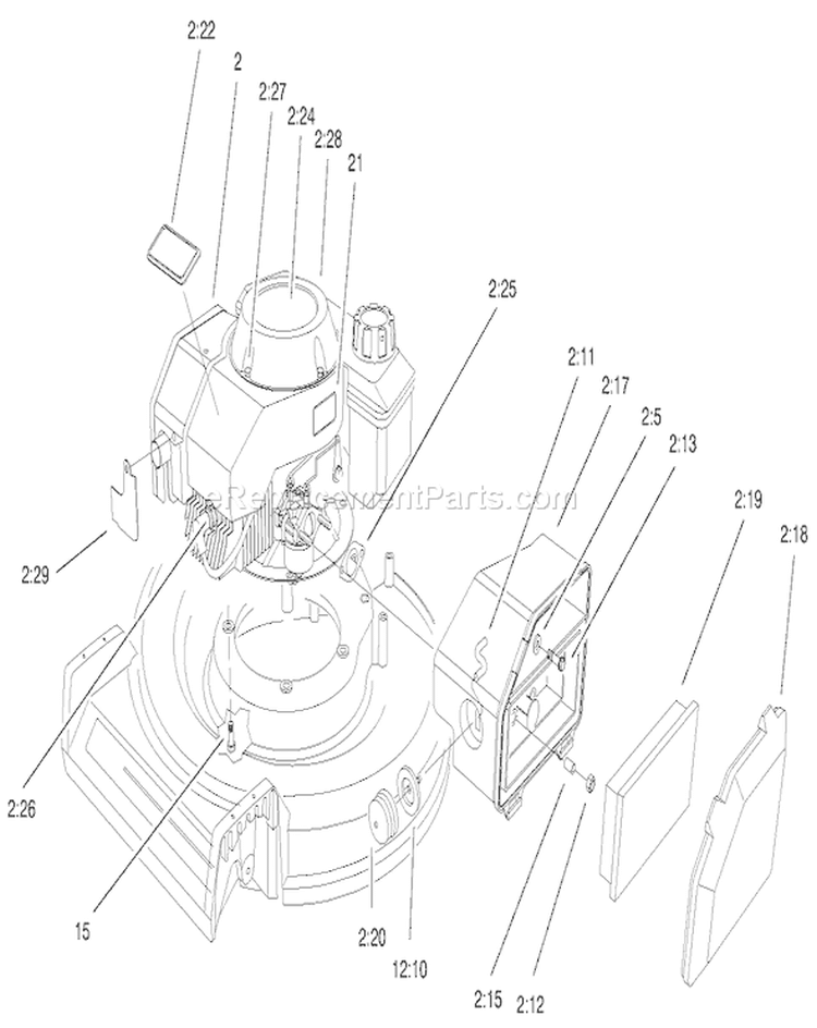 Engine Assembly Diagram and Parts List for 22045 200000001-200999999 - 2000 Toro Lawn Mower