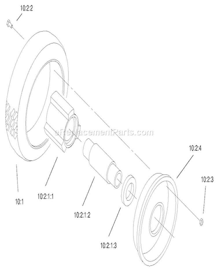 Front Wheel and Tire Assembly Diagram and Parts List for 22045 200000001-200999999 - 2000 Toro Lawn Mower