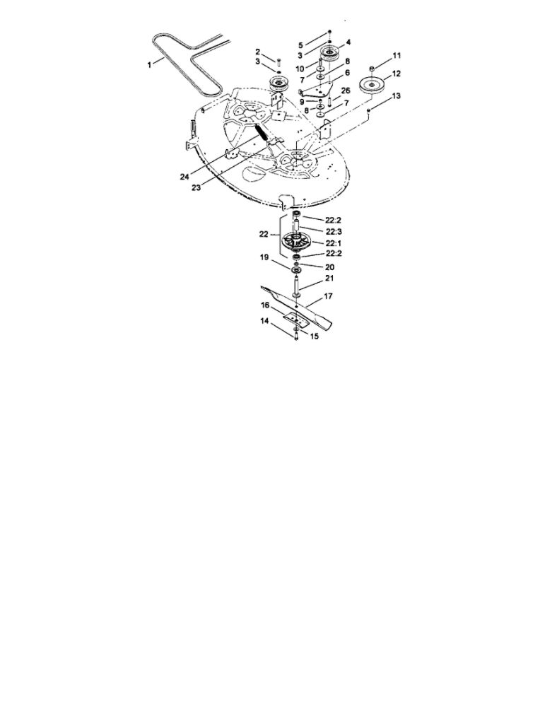 42 Inch Deck Spindle/Belt Drive Diagram and Parts List for 74360 310000001 AND UP Toro Lawn Mower