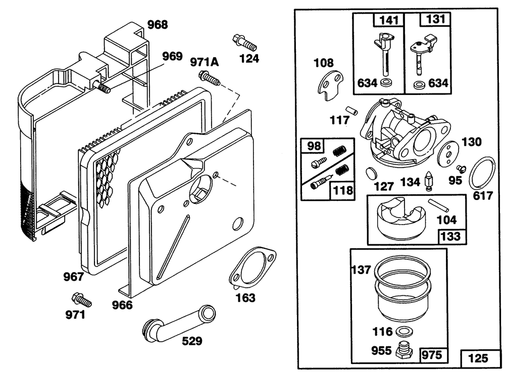 Engine Briggs & Stratton Model 124702-3115-01 Diagram and Parts List for 20214 2000001 - 2999999 Toro Lawn Mower