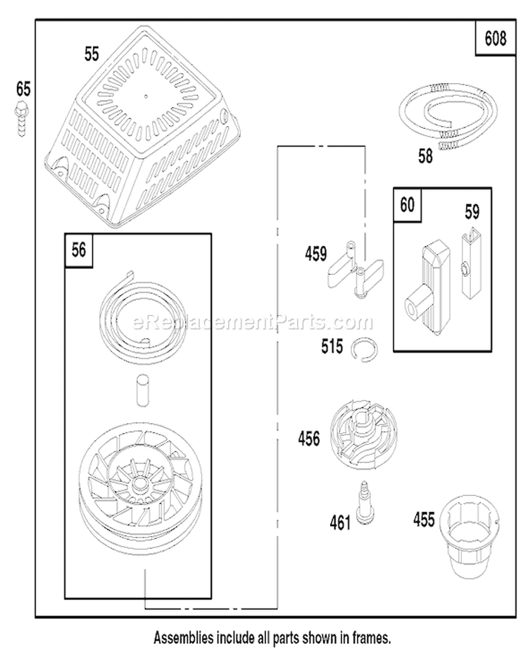 Page F Diagram and Parts List for 22141 790000001-799999999 - 1997 Toro Lawn Mower