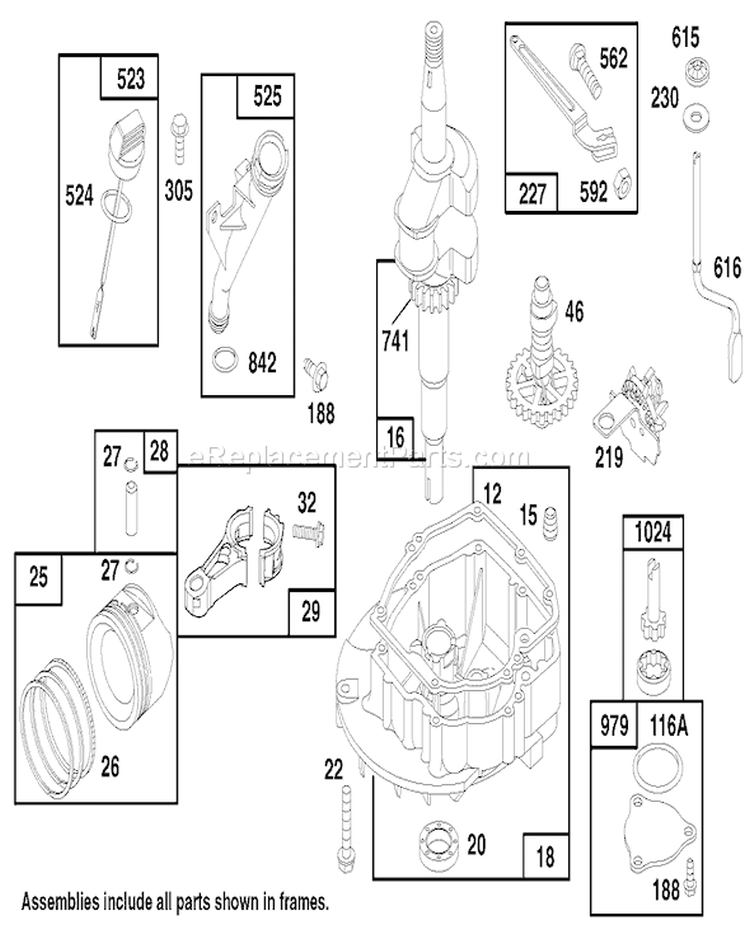 Engine Diagram and Parts List for 22142 7900001-7999999 - 1997 Toro Lawn Mower