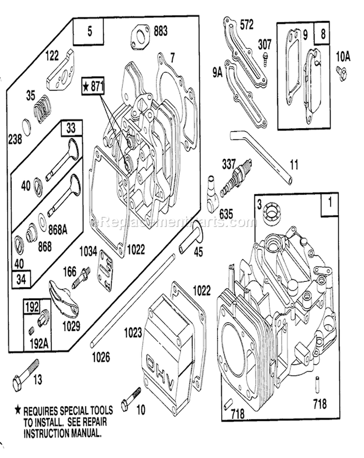 Engine Diagram and Parts List for 22145 5900001-5999999 - 1995 Toro Lawn Mower