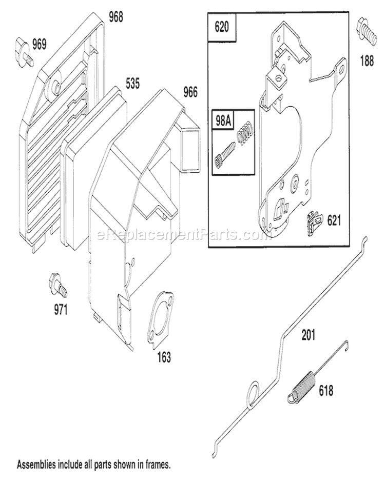 Page E Diagram and Parts List for 22150 6900001-6999999 - 1996 Toro Lawn Mower