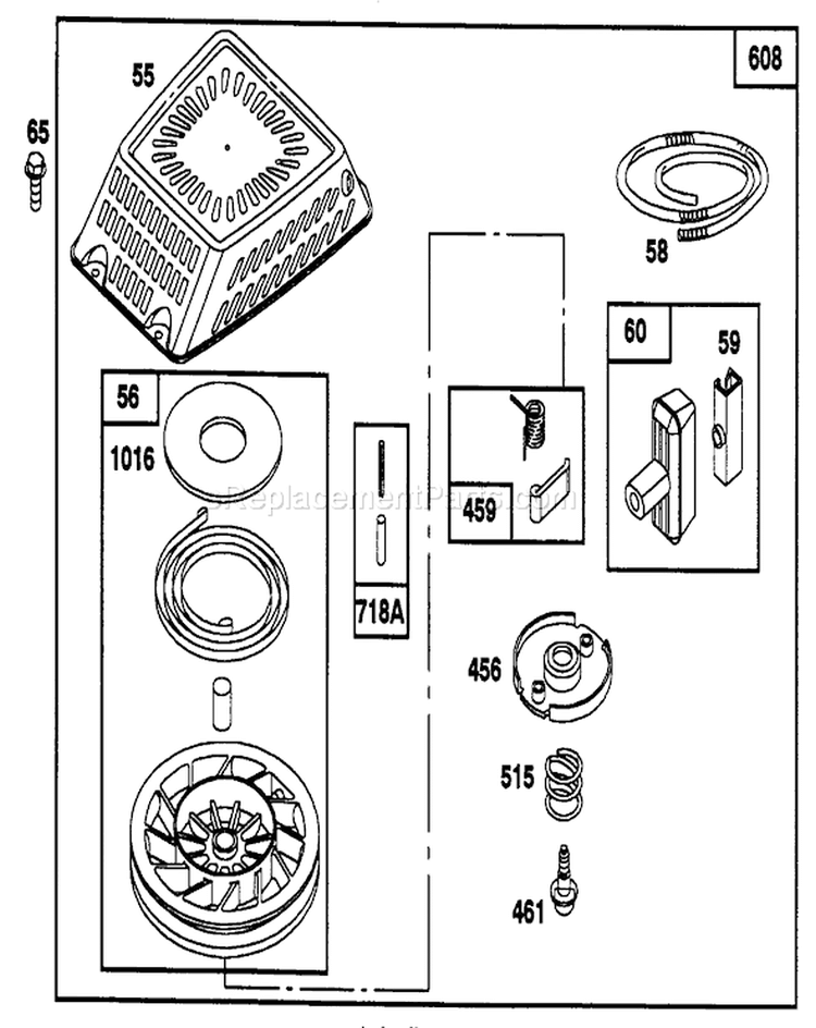 Page G Diagram and Parts List for 22151 3900001-3900855 - 1993 Toro Lawn Mower