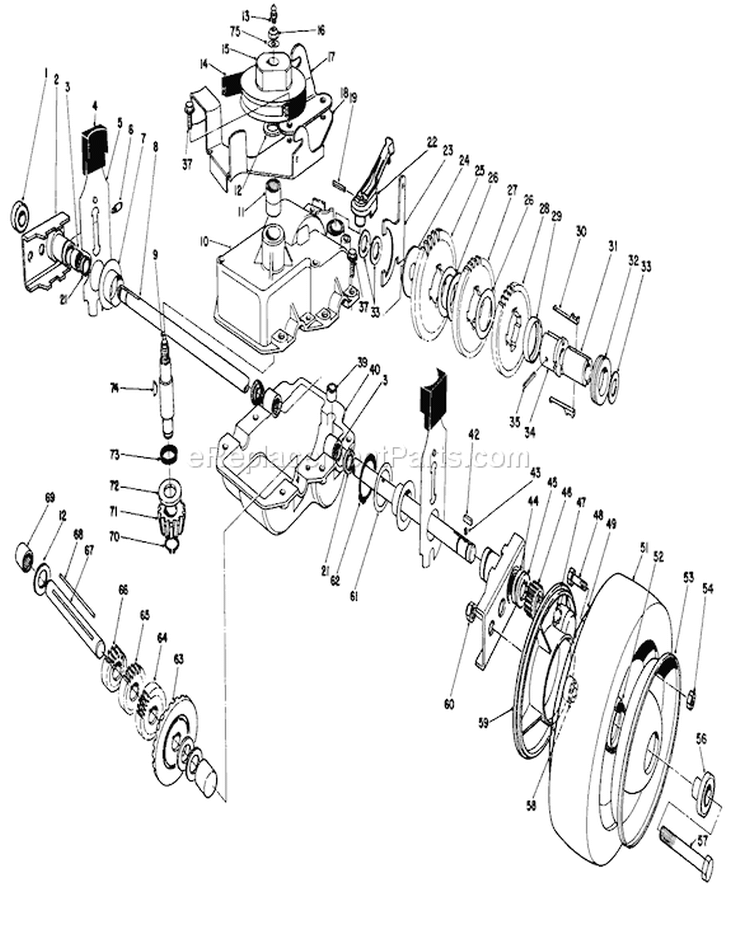 Gear Case Assembly Diagram and Parts List for 22151 3900856-3999999 - 1993 Toro Lawn Mower