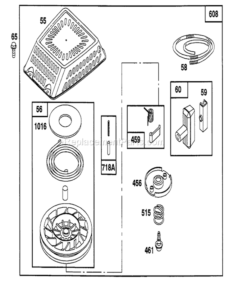 Page G Diagram and Parts List for 22151 3900856-3999999 - 1993 Toro Lawn Mower