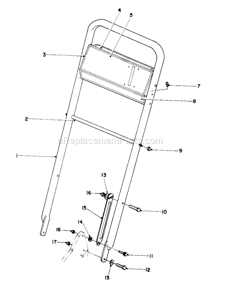 Handle Assembly Diagram and Parts List for 22151 4900001-4999999 - 1994 Toro Lawn Mower