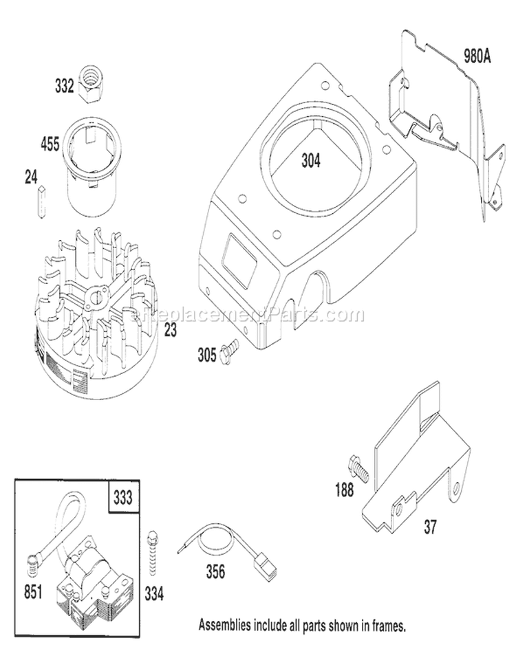 Page H Diagram and Parts List for 22151 4900001-4999999 - 1994 Toro Lawn Mower