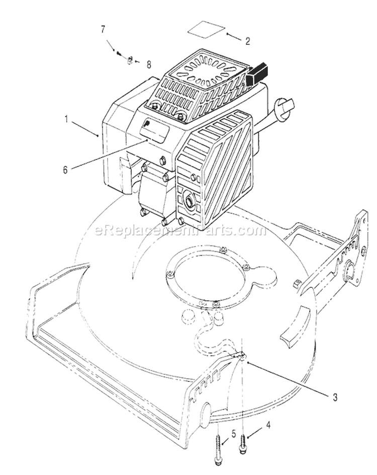 Engine Assembly Diagram and Parts List for 22151 6900001-6999999 - 1996 Toro Lawn Mower
