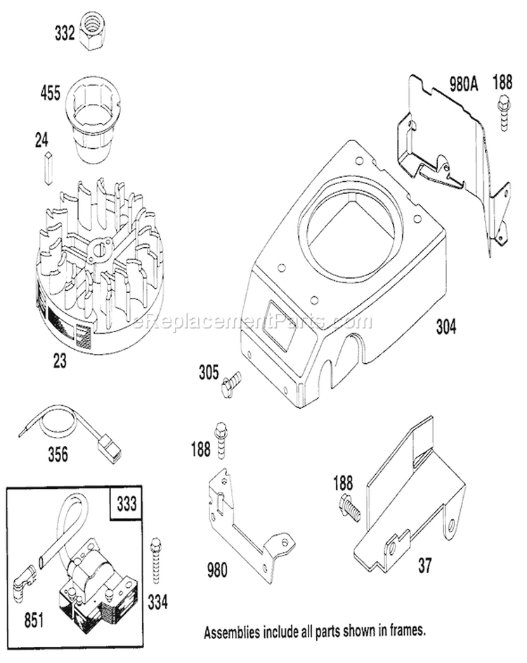 Page H Diagram and Parts List for 22151 6900001-6999999 - 1996 Toro Lawn Mower