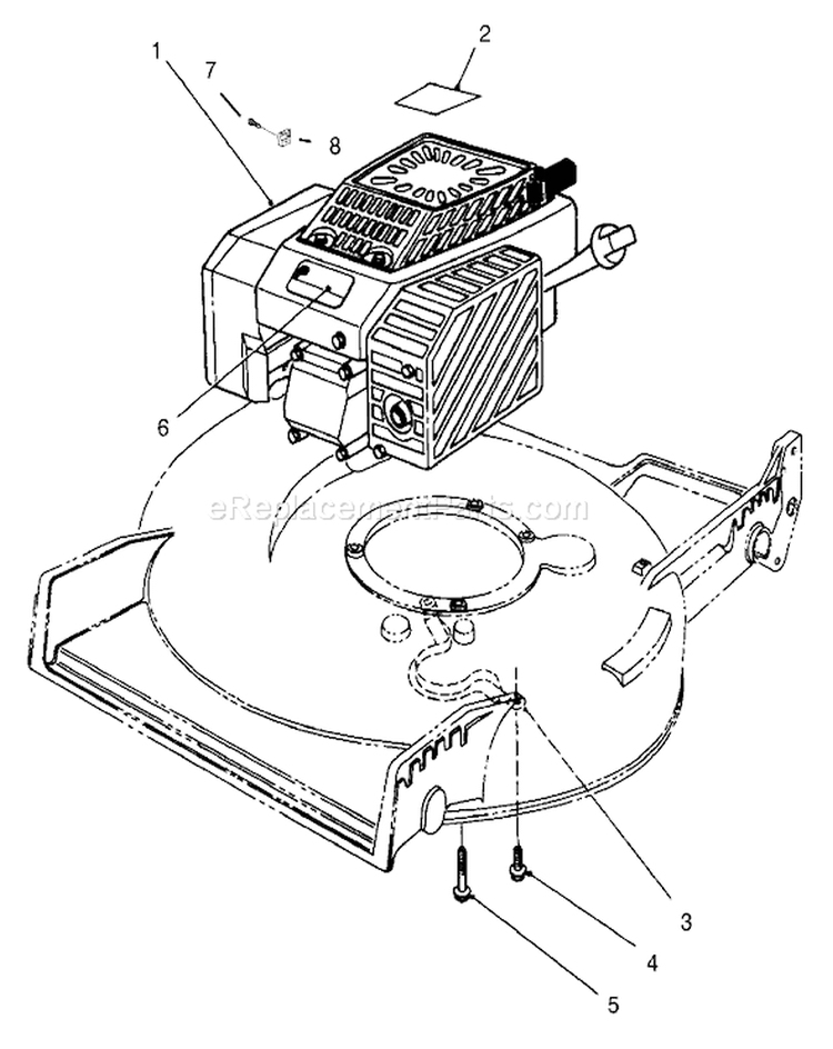 Engine Assembly Diagram and Parts List for 22154 7900001-7999999 - 1997 Toro Lawn Mower