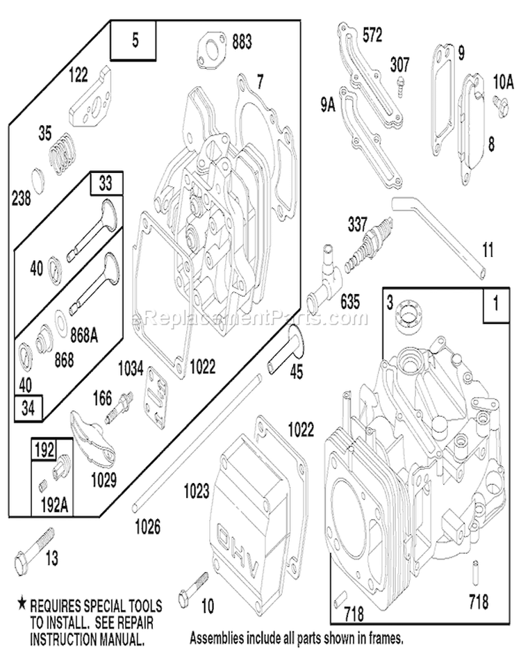 Engine Diagram and Parts List for 22154 7900001-7999999 - 1997 Toro Lawn Mower