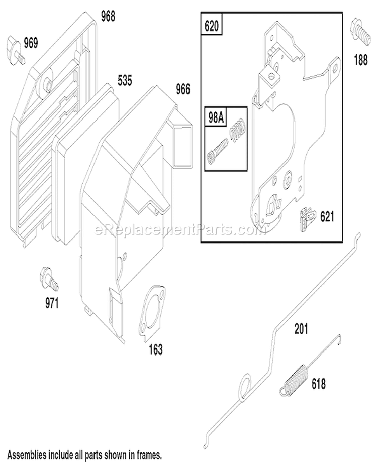 Page F Diagram and Parts List for 22154 7900001-7999999 - 1997 Toro Lawn Mower