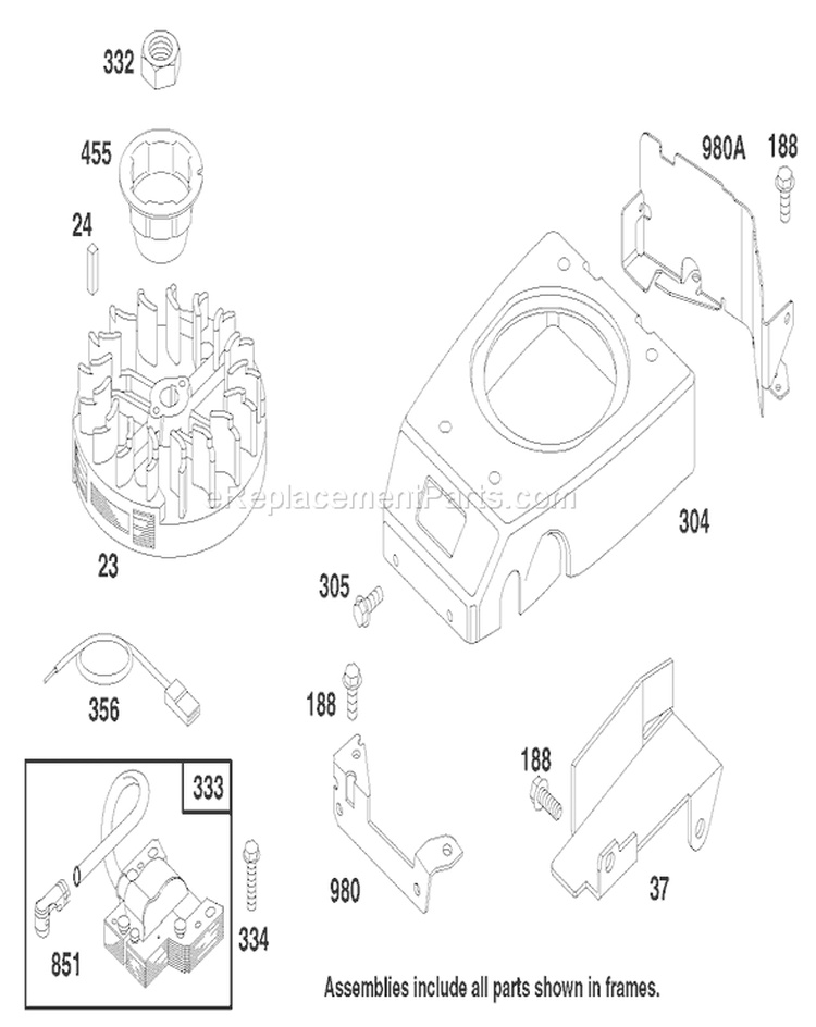 Page H Diagram and Parts List for 22154 7900001-7999999 - 1997 Toro Lawn Mower
