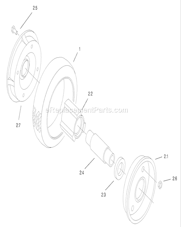 Rear Wheel and Tire Assembly Diagram and Parts List for 22157 8900001-8999999 - 1998 Toro Lawn Mower