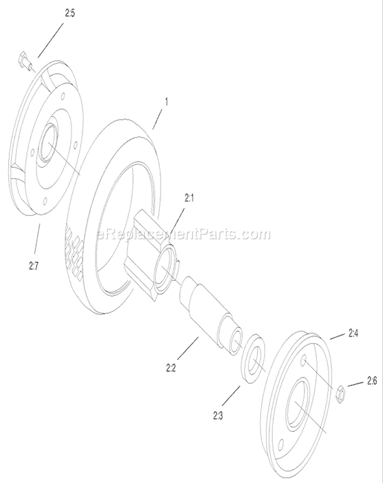 Rear Wheel and Tire Assembly Diagram and Parts List for 22157 220000001-220999999 - 2002 Toro Lawn Mower
