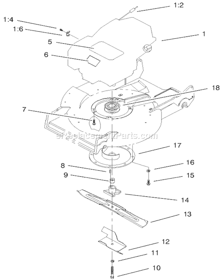 Engine Assembly Diagram and Parts List for 22158 200000001-200999999 - 2000 Toro Lawn Mower