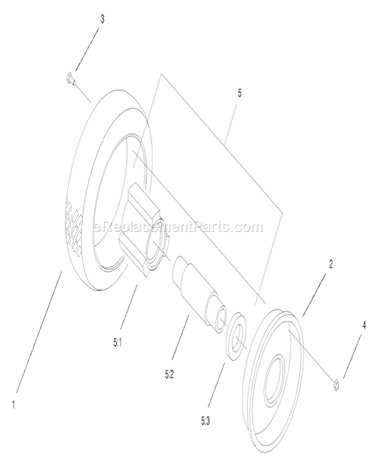 Wheel and Tire Assembly Diagram and Parts List for 22160 200000001-200999999 - 2000 Toro Lawn Mower