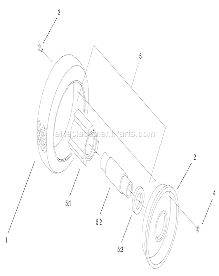 Front Wheel and Tire Assembly Diagram and Parts List for 22161 200000001-200999999 - 2000 Toro Lawn Mower