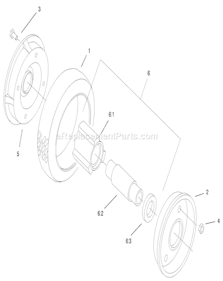 Rear Wheel and Tire Assembly Diagram and Parts List for 22161 200000001-200999999 - 2000 Toro Lawn Mower
