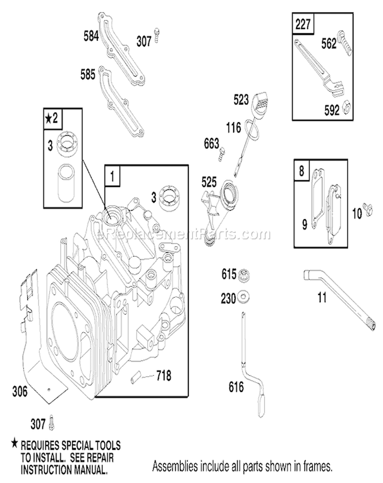 Engine Diagram and Parts List for 22161 200000001-200999999 - 2000 Toro Lawn Mower