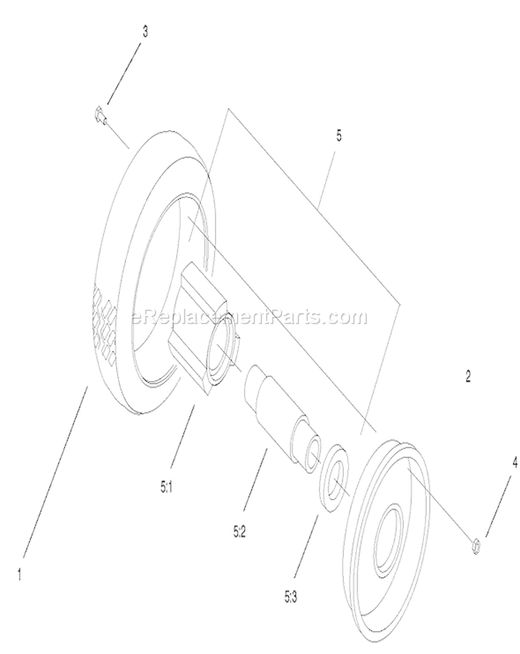 Front Wheel and Tire Assembly Diagram and Parts List for 22161 210000001-210999999 - 2001 Toro Lawn Mower