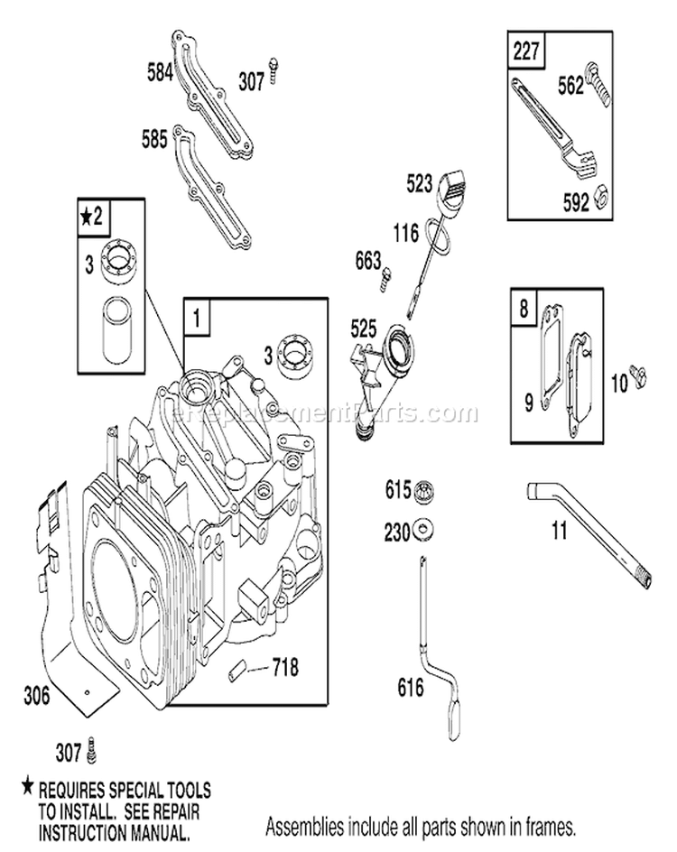 Engine Diagram and Parts List for 22162 200000001-200999999 - 2000 Toro Lawn Mower