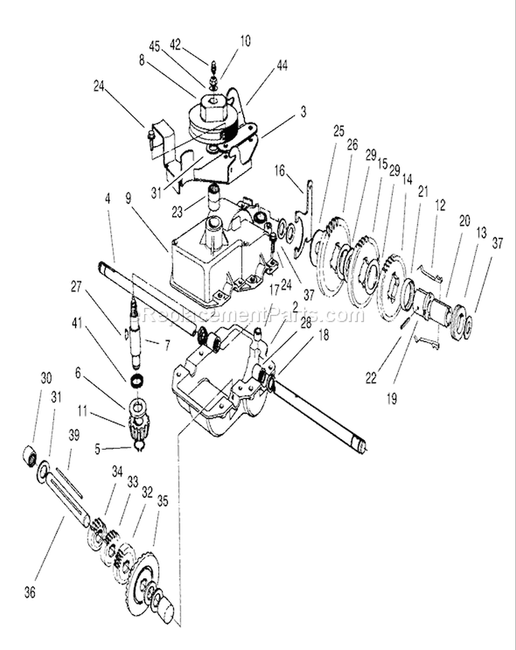 Gear Case Assembly No. 74-1861 Diagram and Parts List for 22162 210000001-210999999 - 2001 Toro Lawn Mower