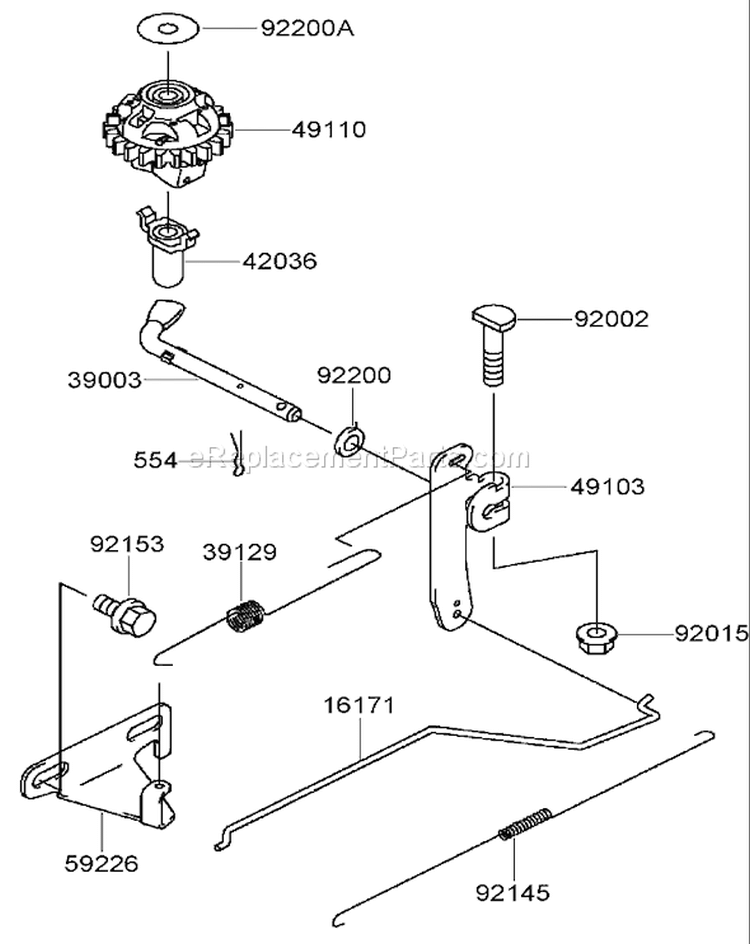 Control Equipment Assembly Diagram and Parts List for 22164TE 280000001-280999999 - 2008 Toro Lawn Mower