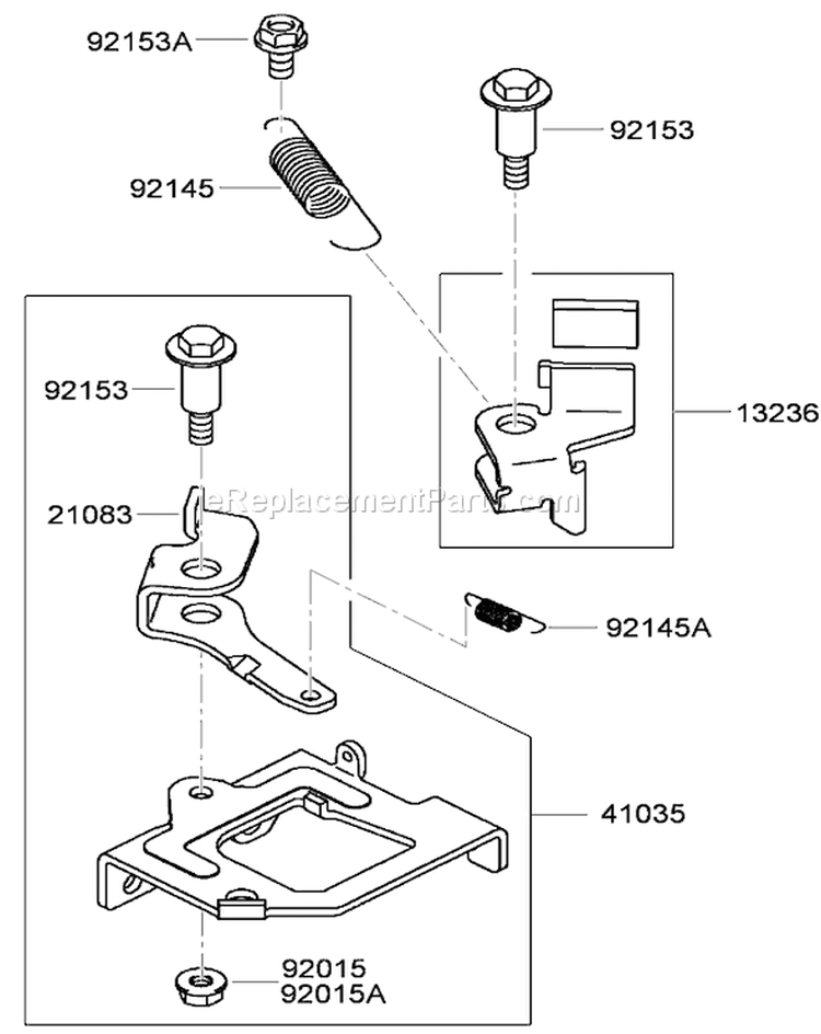 Brake and Cover Assembly Diagram and Parts List for 22164TE 290000001-290999999 - 2009 Toro Lawn Mower