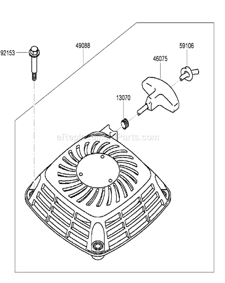 Starter Assembly Diagram and Parts List for 22164TE 290000001-290999999 - 2009 Toro Lawn Mower