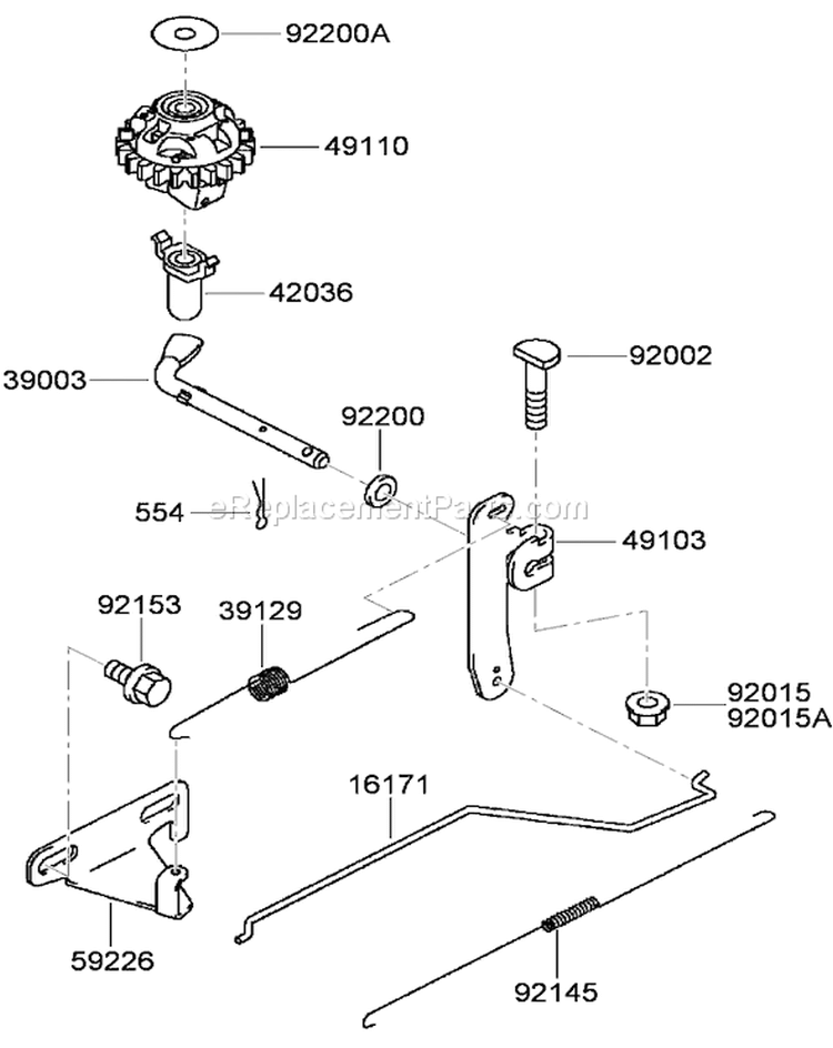 Control Equipment Assembly Diagram and Parts List for 22164TE 290000001-290999999 - 2009 Toro Lawn Mower