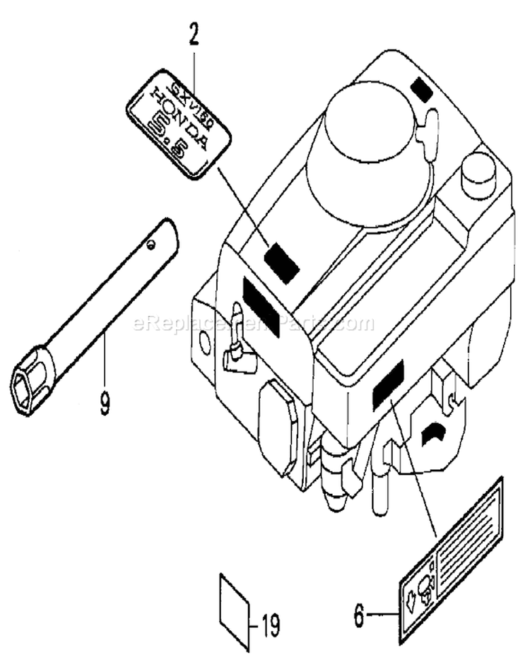 Label Assembly and Gasket Kits Diagram and Parts List for 22166 230000001-230999999 - 2003 Toro Lawn Mower
