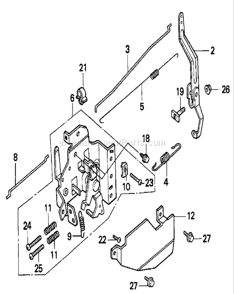 Control Assembly Diagram and Parts List for 22166 230000001-230999999 - 2003 Toro Lawn Mower
