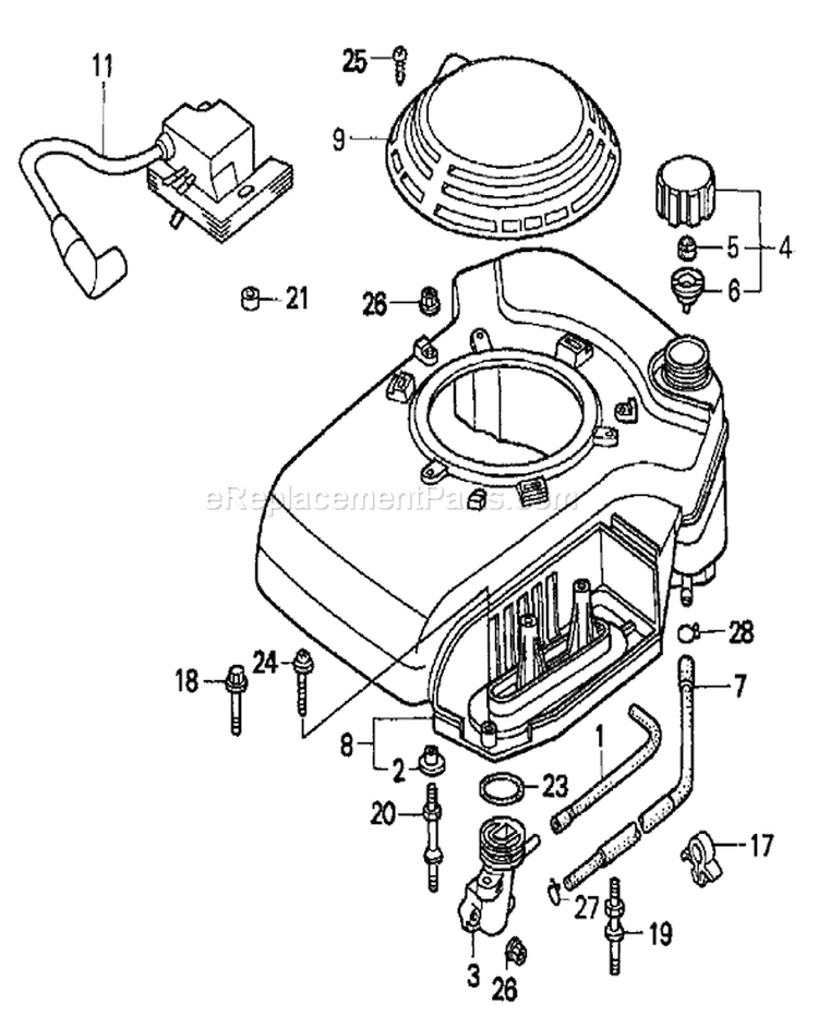 Fan Cover Assembly Diagram and Parts List for 22166 230000001-230999999 - 2003 Toro Lawn Mower